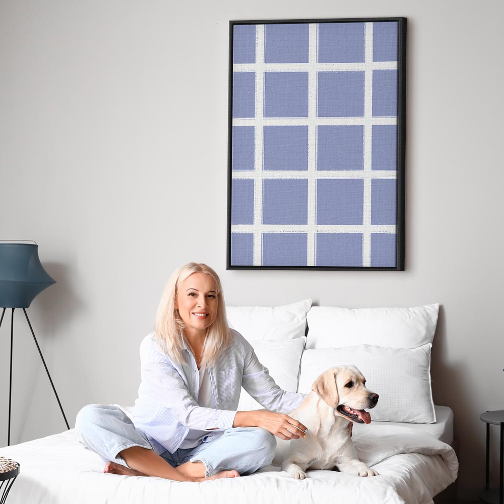 Canvas Print Lines and Symmetry on Blue Background