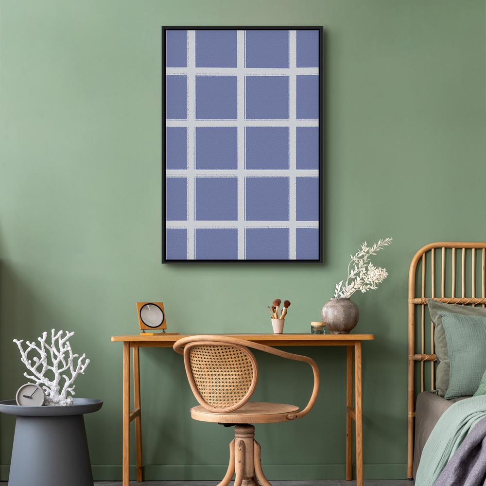 Canvas Print Lines and Symmetry on Blue Background