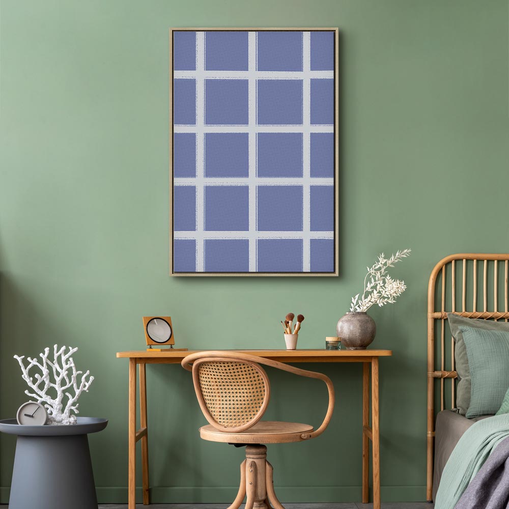 Canvas Print Lines and Symmetry on Blue Background