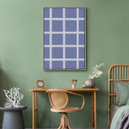 Canvas Print Lines and Symmetry on Blue Background