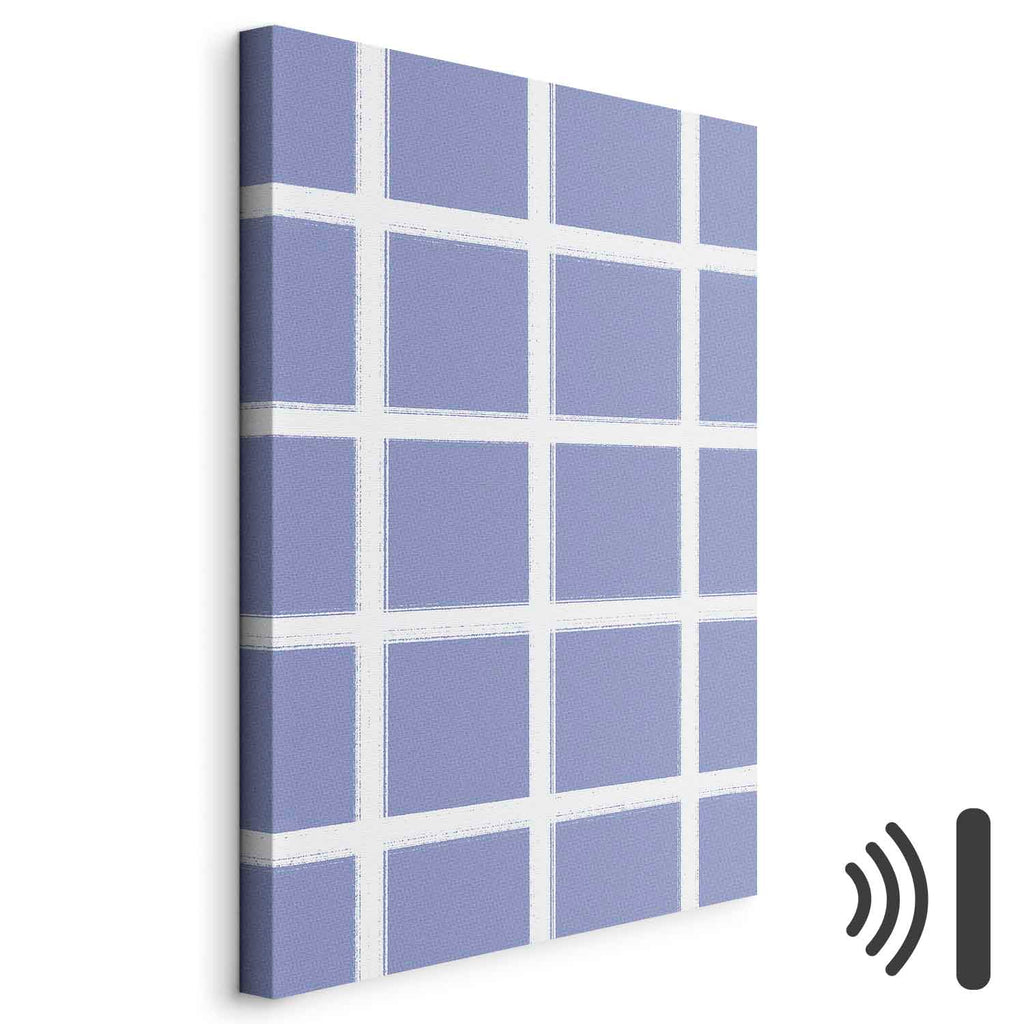 Blue White Grid Abstract Canvas Print