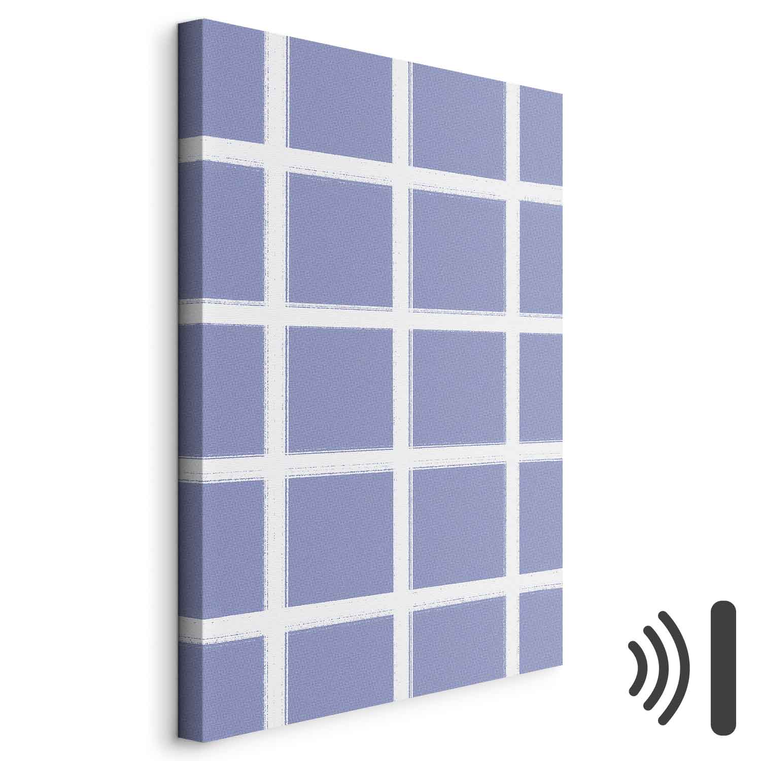 Blue White Grid Abstract Canvas Print