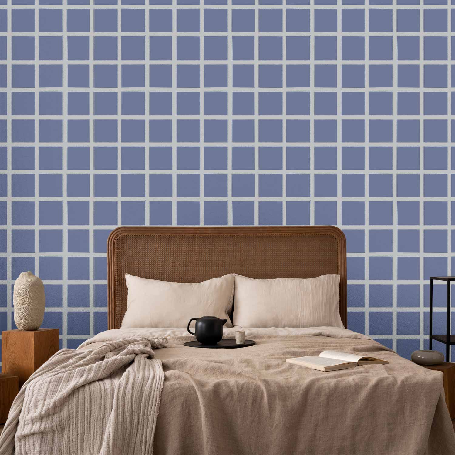 Blue Grid Abstract Geometric Wallpaper