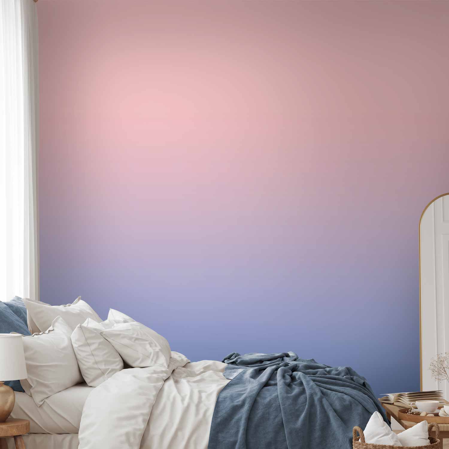Pink to Blue Gradient Abstract Wall Mural