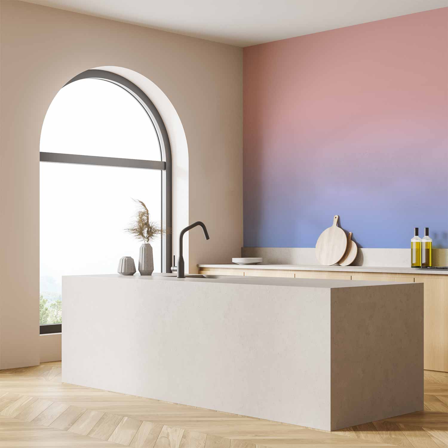 Pink to Blue Gradient Abstract Wall Mural