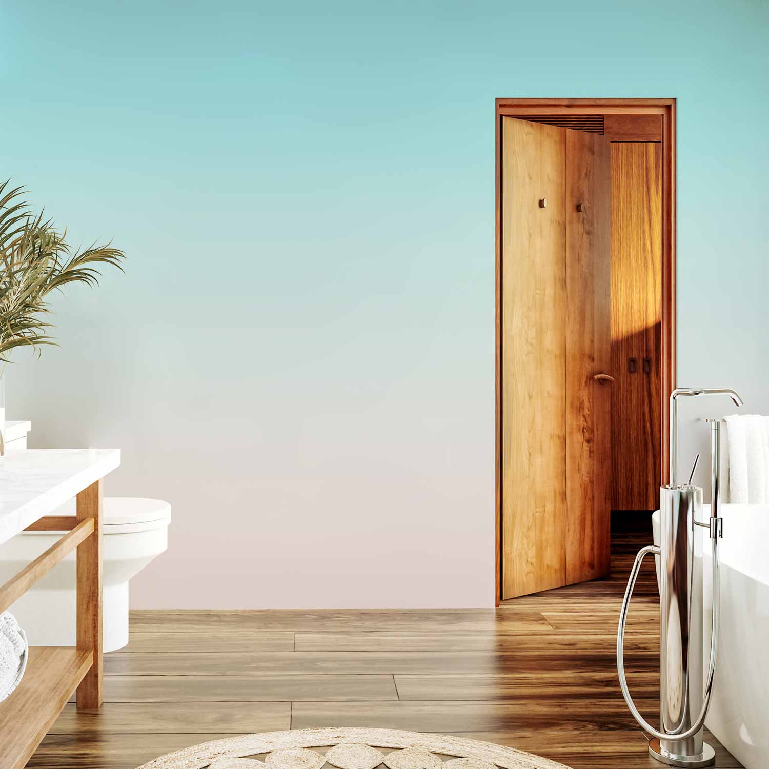 Abstract Blue to Pink Gradient Wall Mural