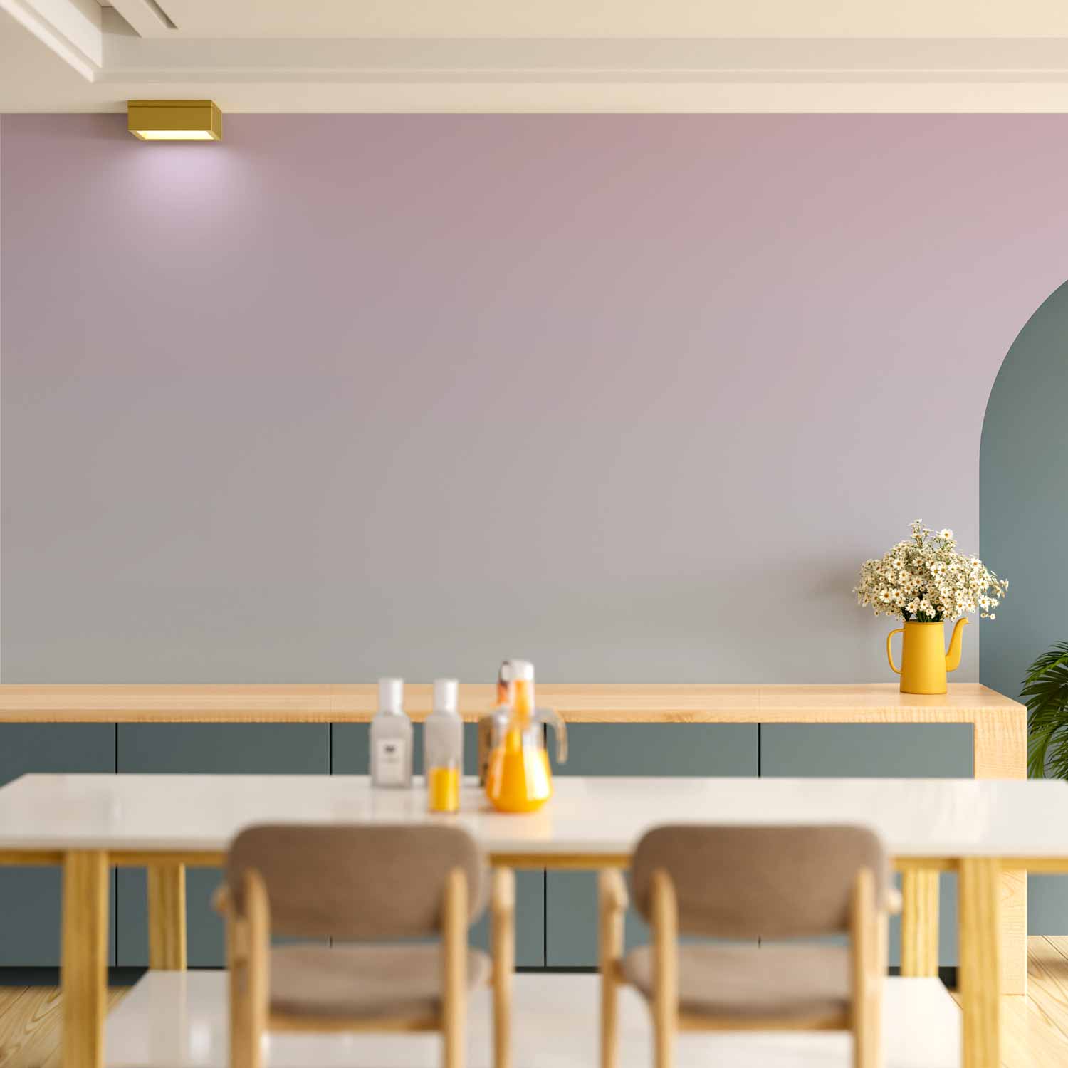 Wall Mural Pastel Gradient Transition Violet to Mint