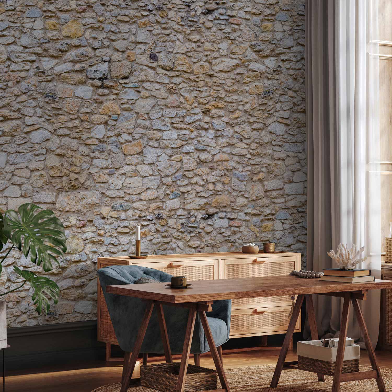 Grey Pebble Texture Wall Mural