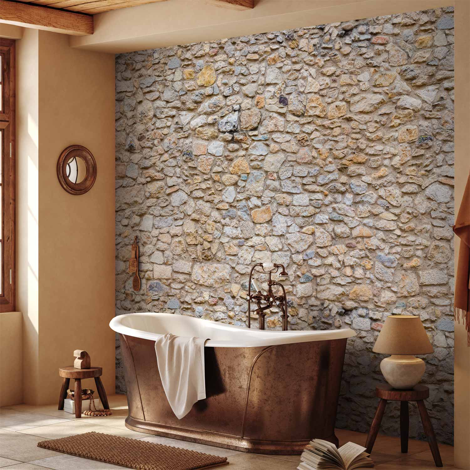 Grey Pebble Texture Wall Mural