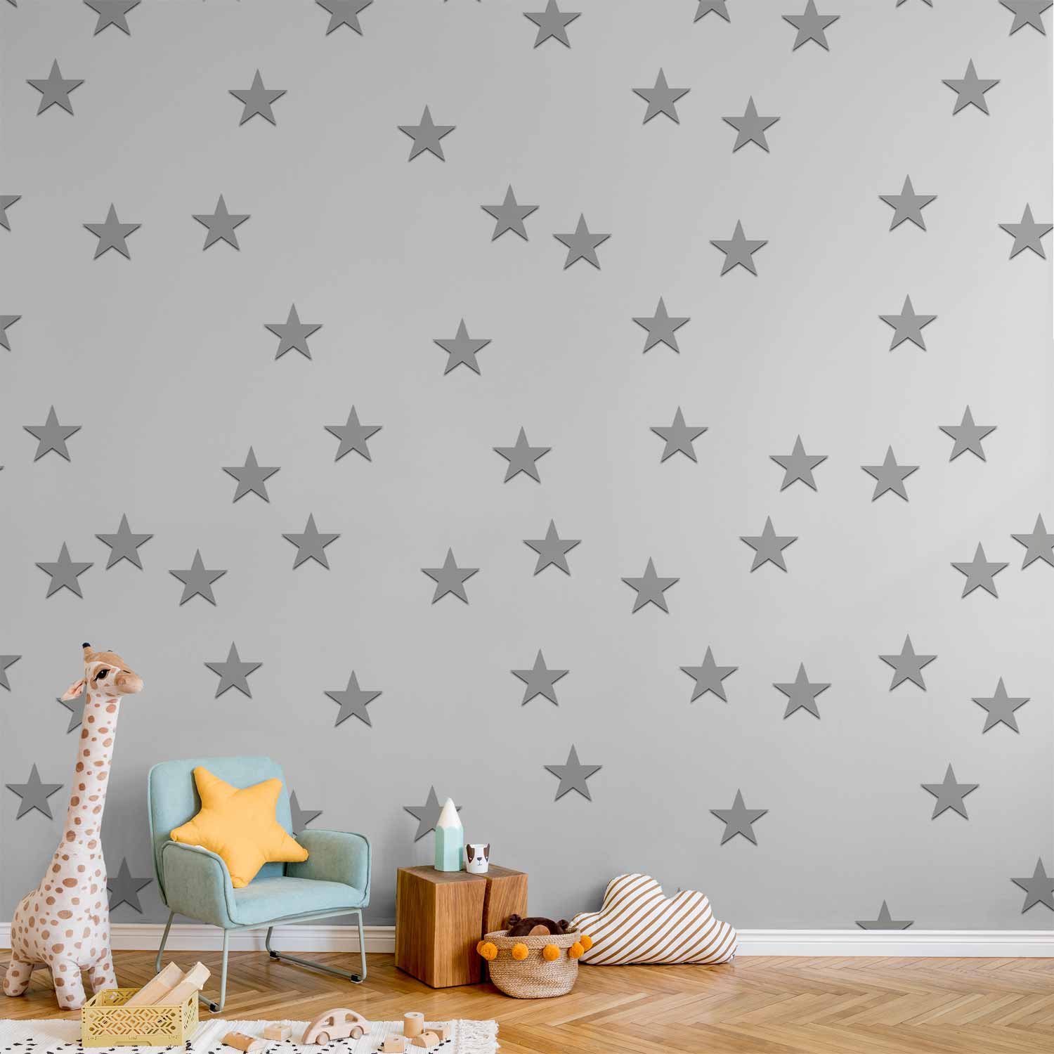 Grey Star Trail Children's Wallpaper