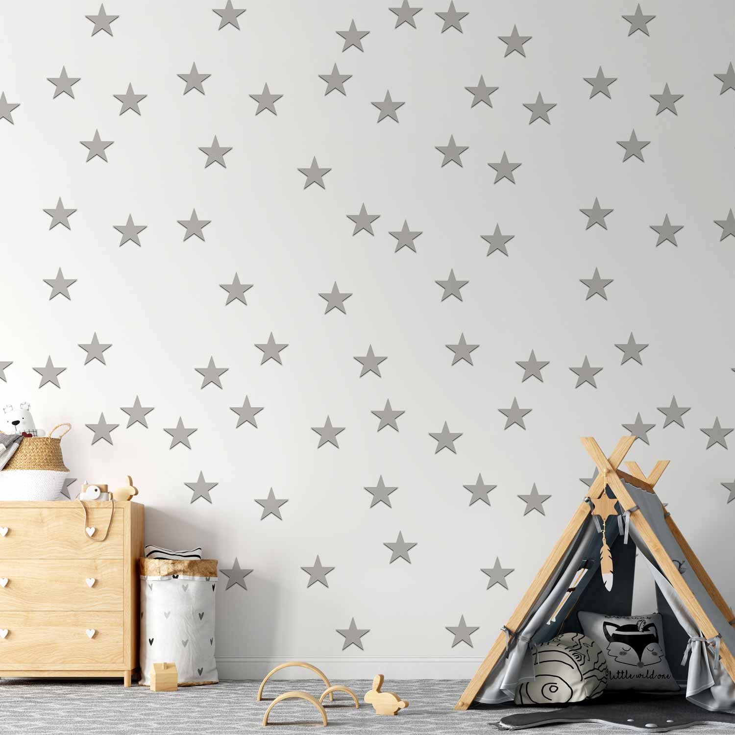 Grey Star Trail Children's Wallpaper
