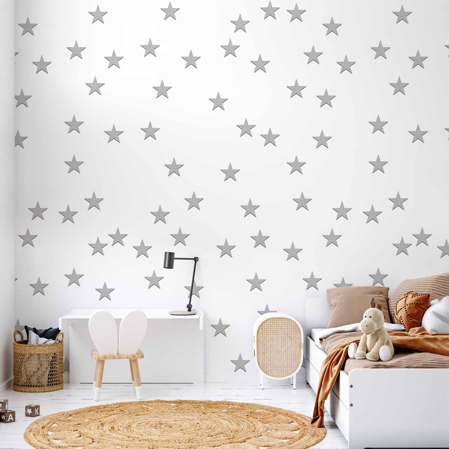 Grey Star Trail Children's Wallpaper