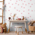 Pink Star Pattern Children's Wallpaper