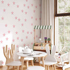 Pink Star Pattern Children's Wallpaper