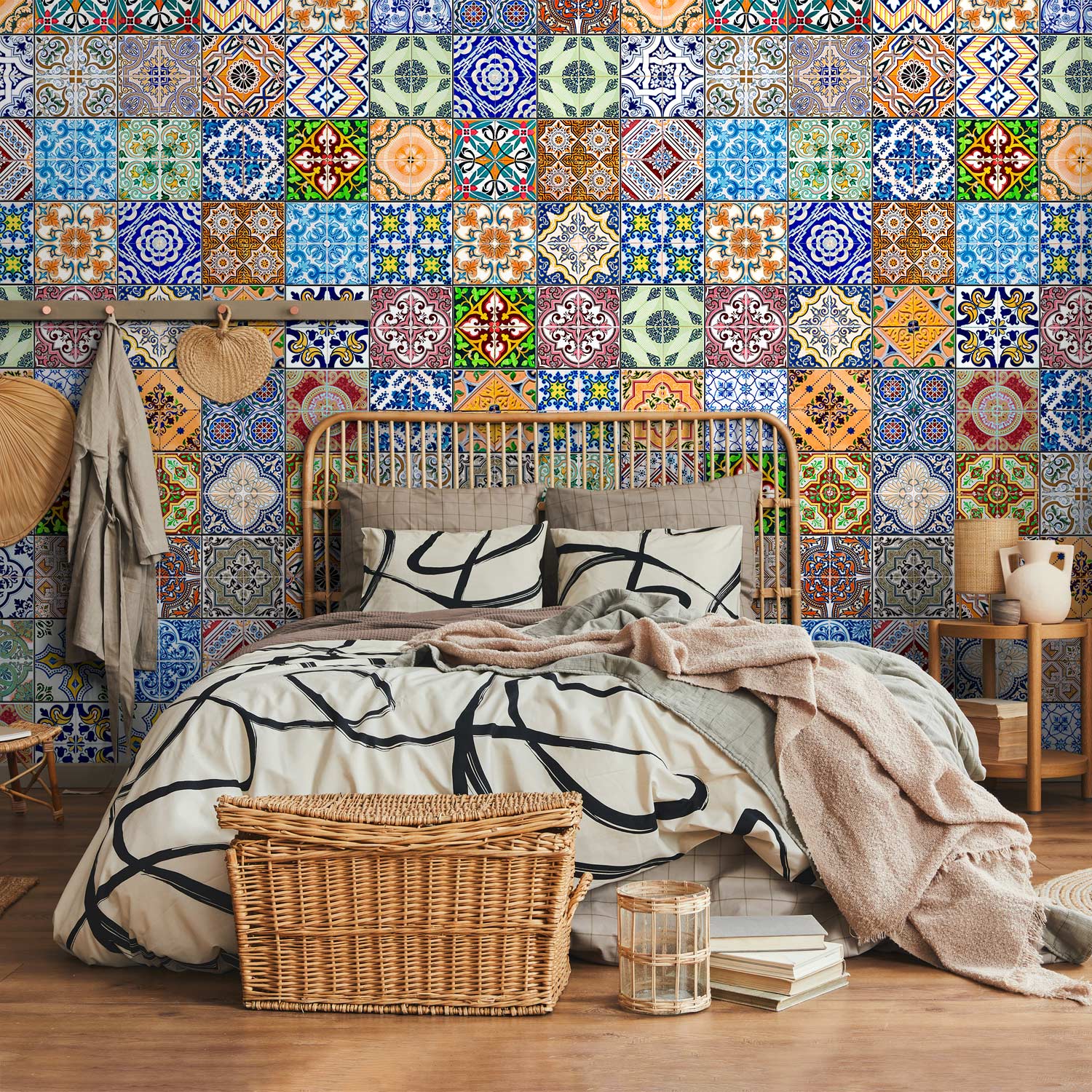 Colorful Geometric Mosaic Pattern Wallpaper