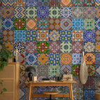 Colorful Geometric Mosaic Pattern Wallpaper