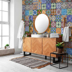Colorful Geometric Mosaic Pattern Wallpaper