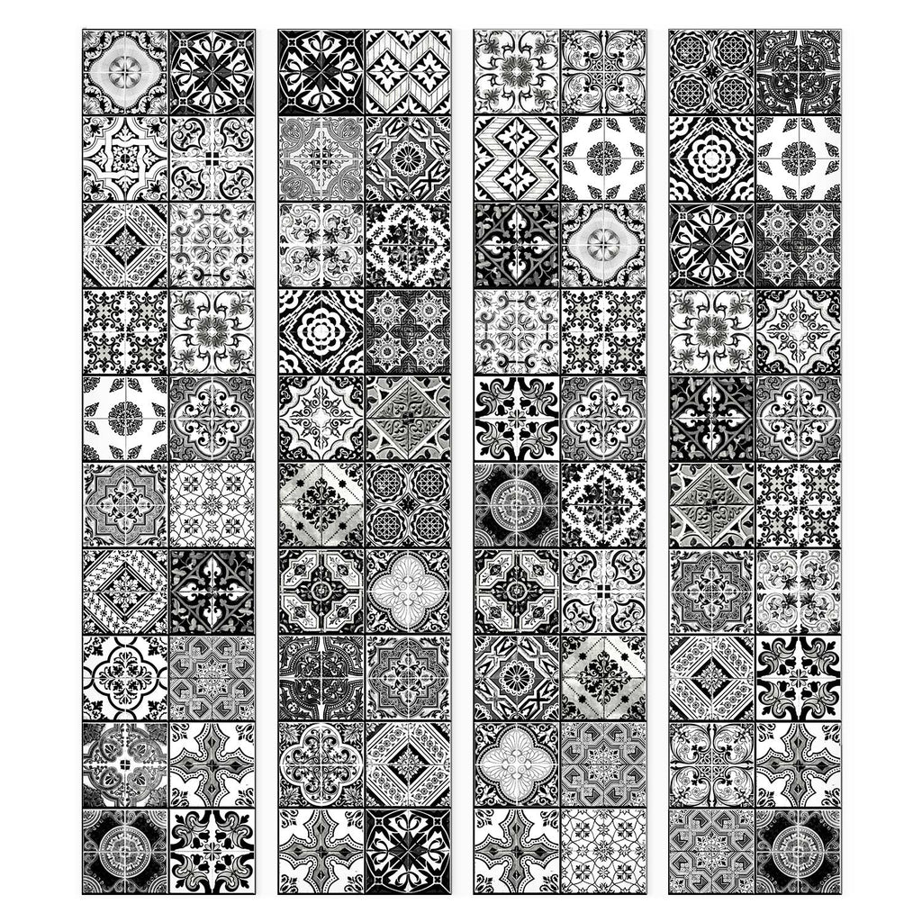 Black and White Arabesque Geometric Wallpaper