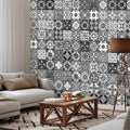 Black and White Arabesque Geometric Wallpaper