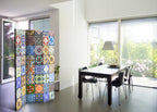 Colorful Geometric Mosaic 3-Panel Room Divider