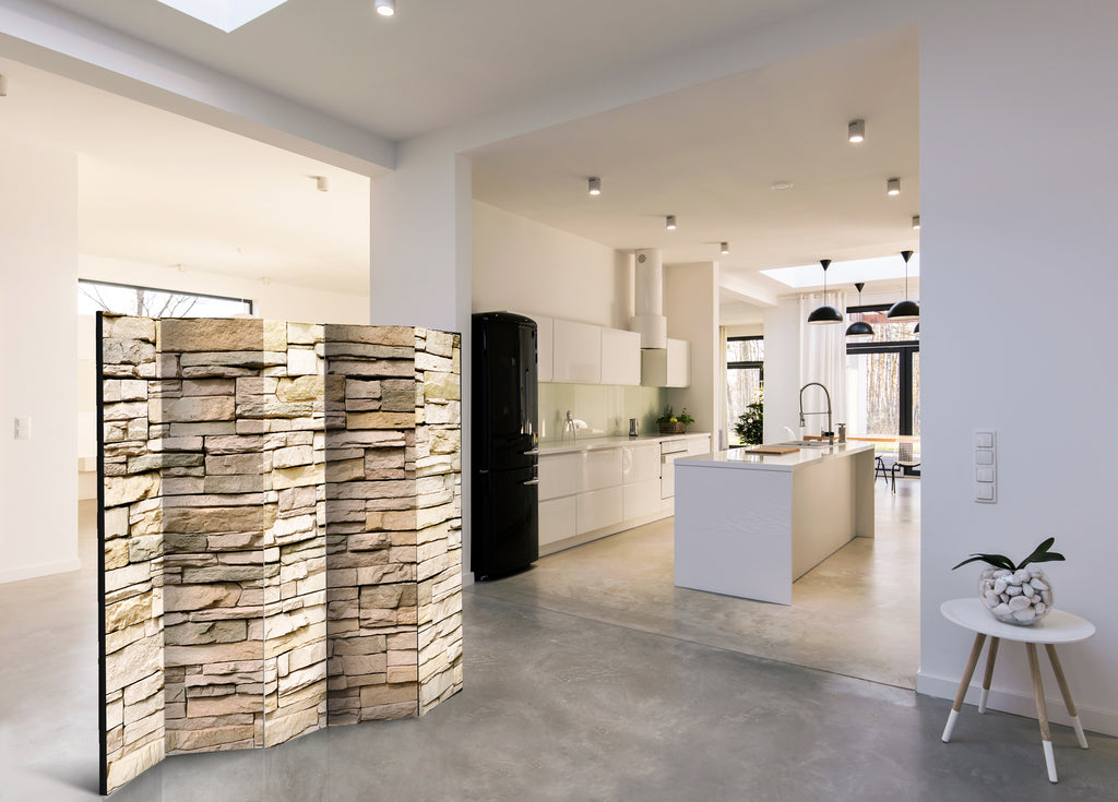 Modern Stone Texture 5-Panel Room Divider