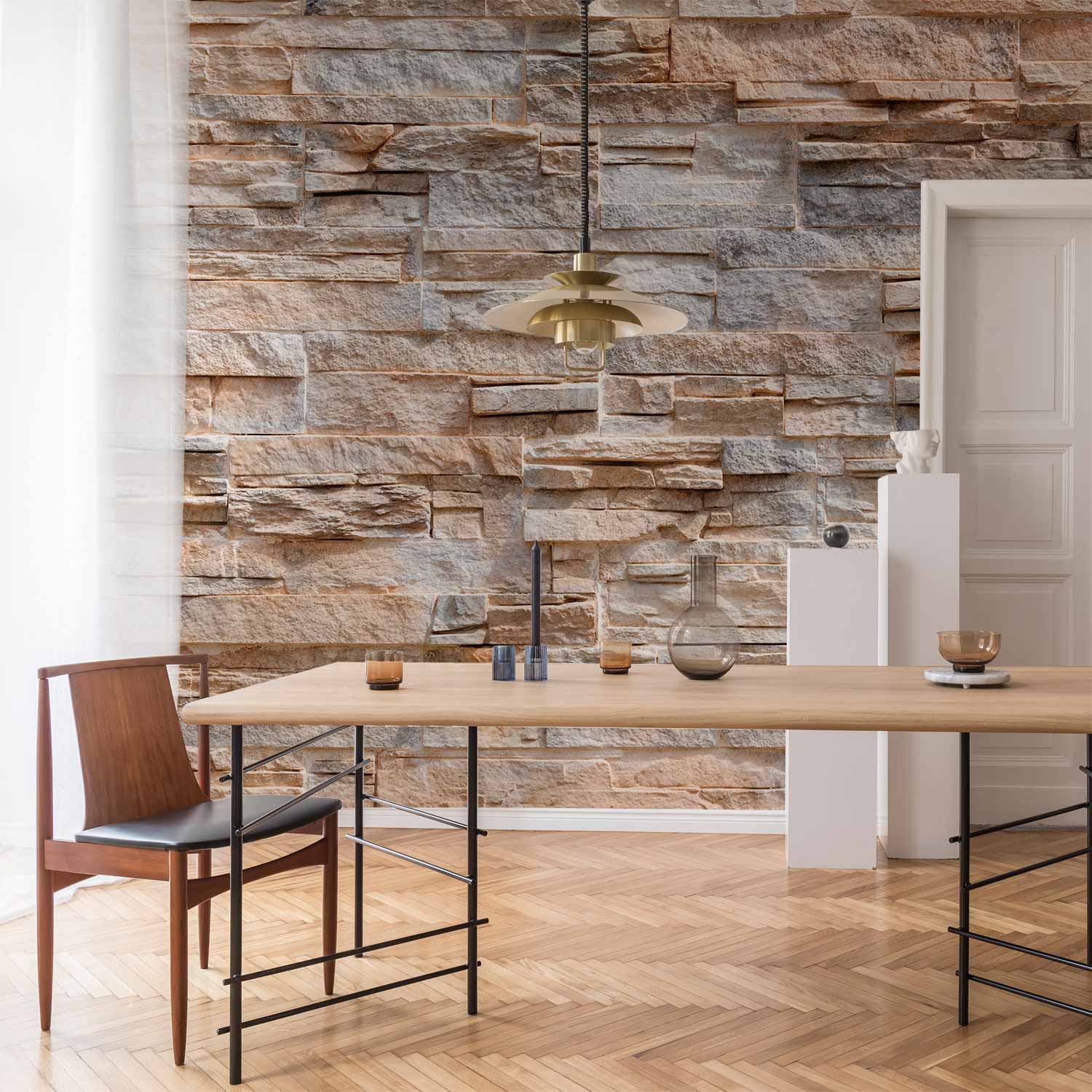 Modern Grey Stone Texture Wall Mural