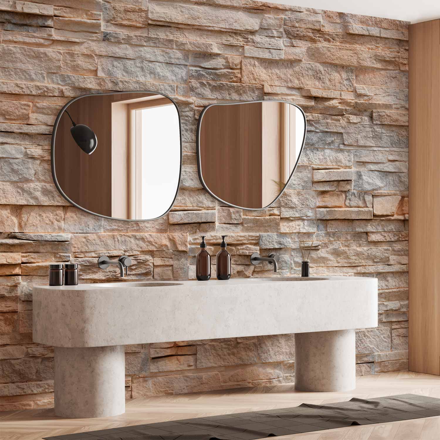 Modern Grey Stone Texture Wall Mural