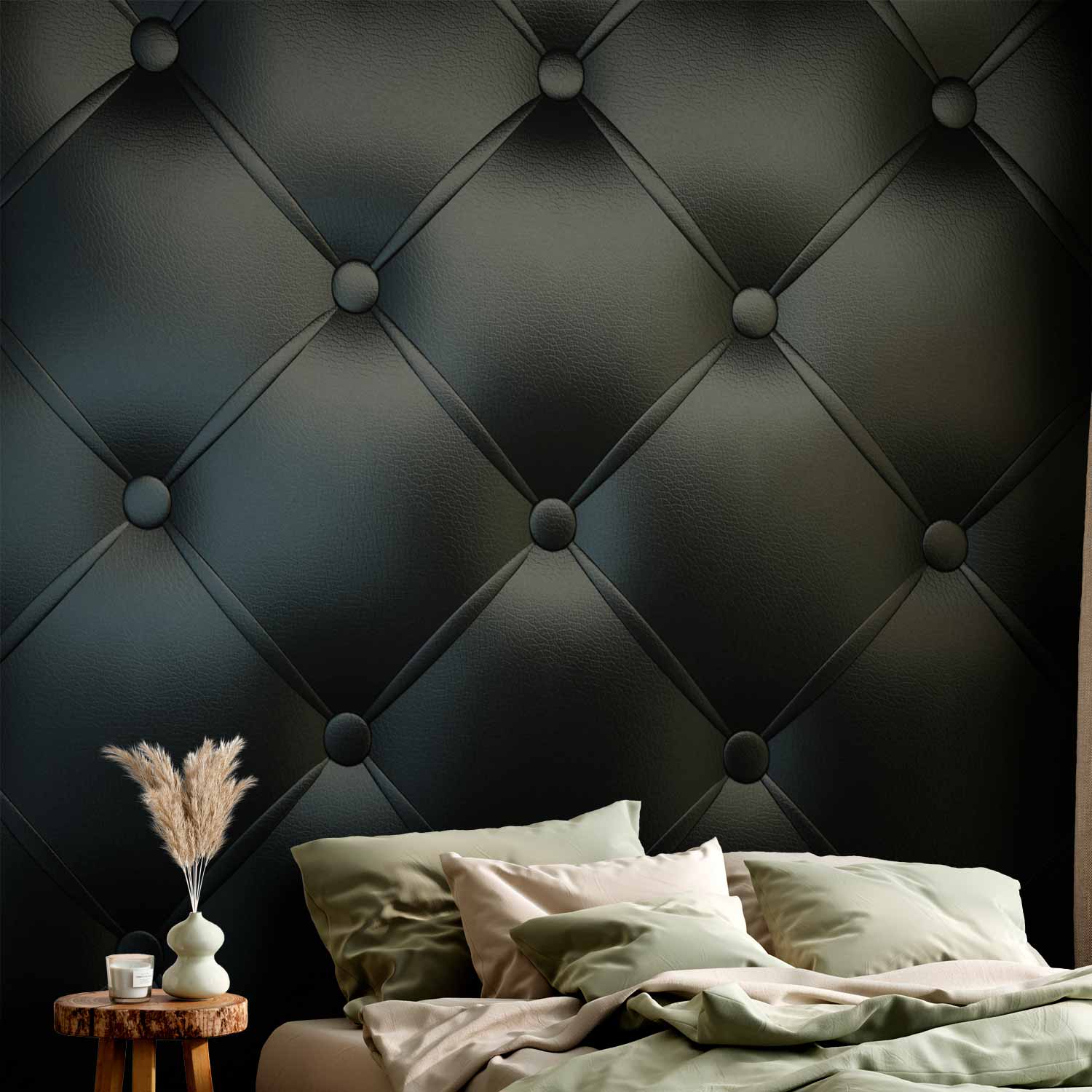 Black Fabric Texture Pattern Wall Mural