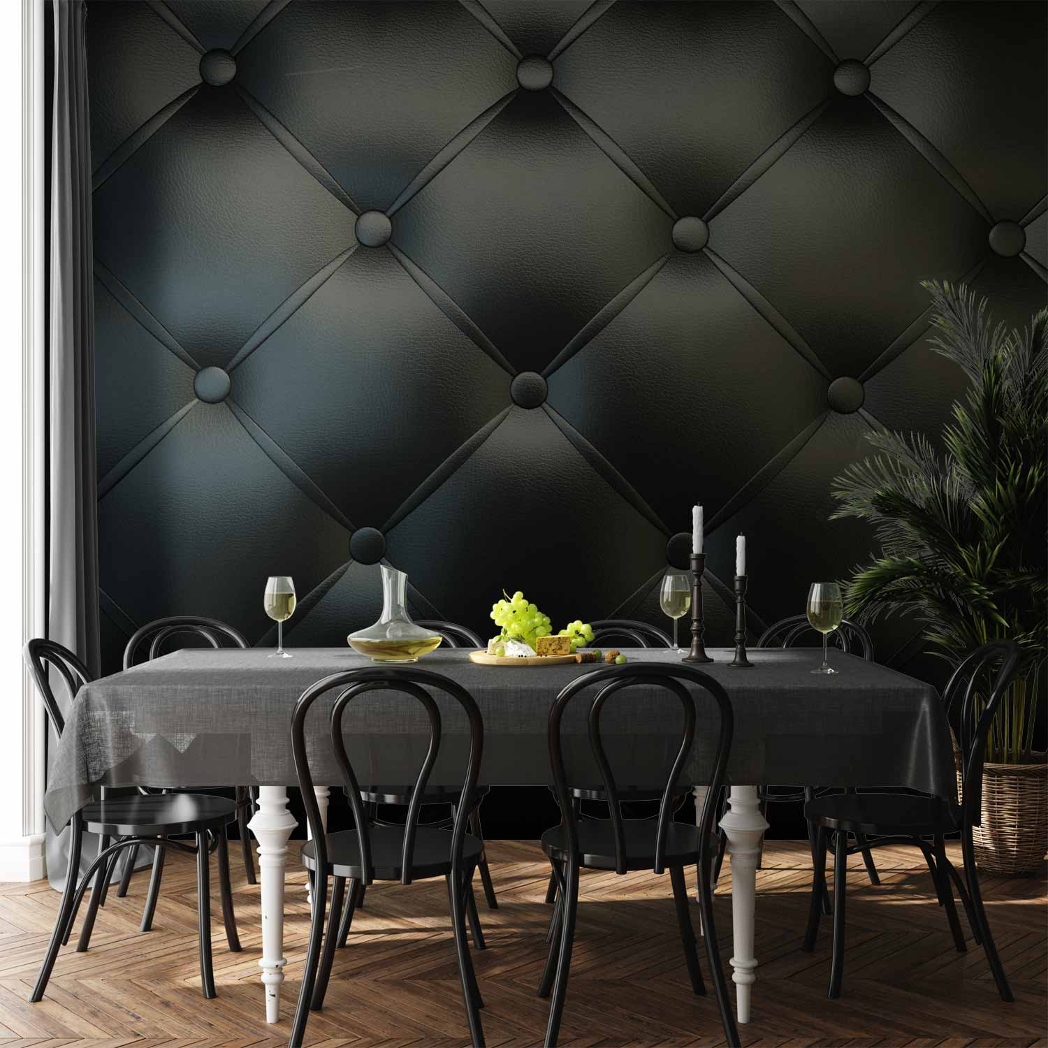Black Fabric Texture Pattern Wall Mural