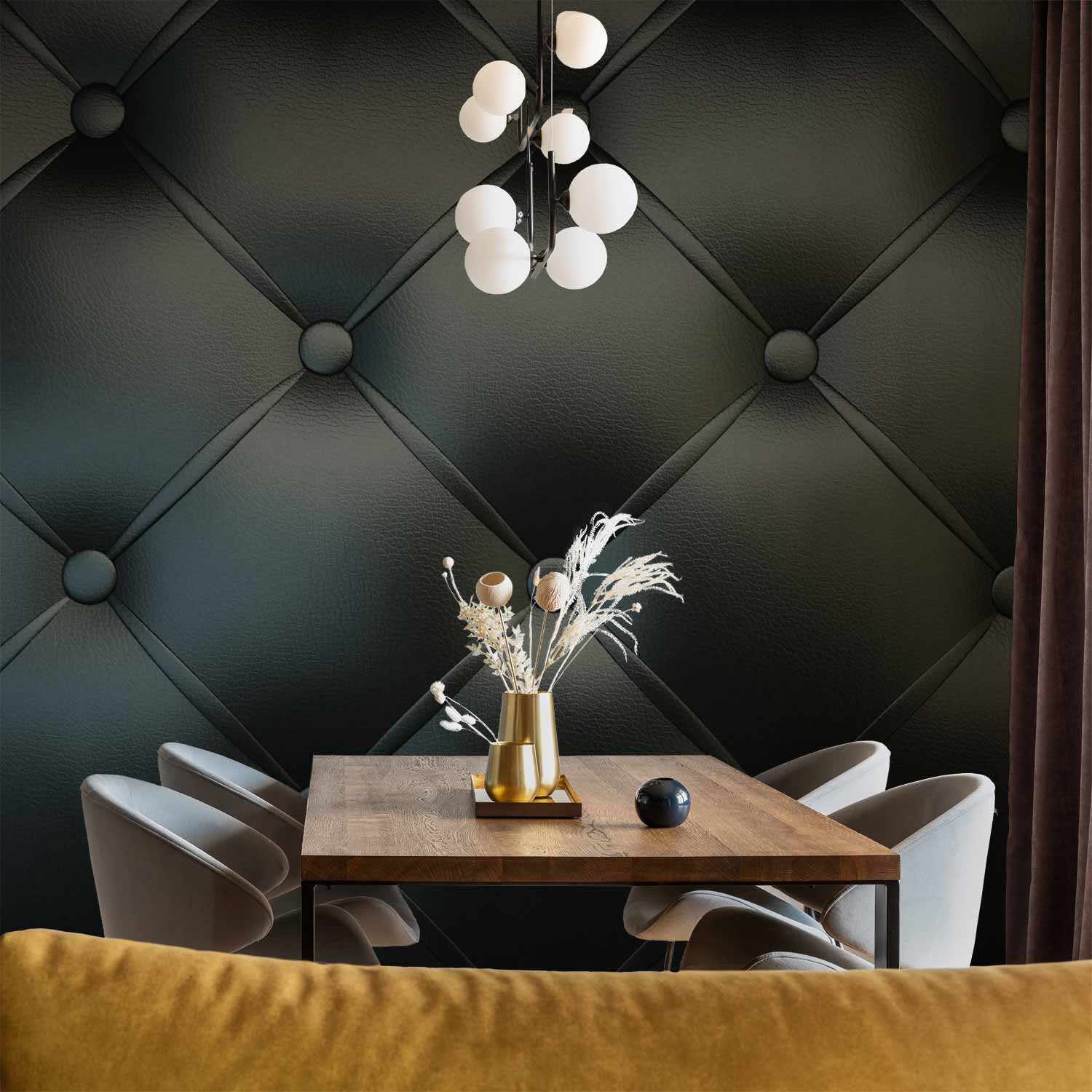 Black Fabric Texture Pattern Wall Mural