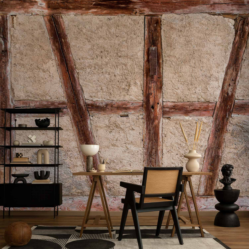 Rustic Old Barn Door Texture Wall Mural