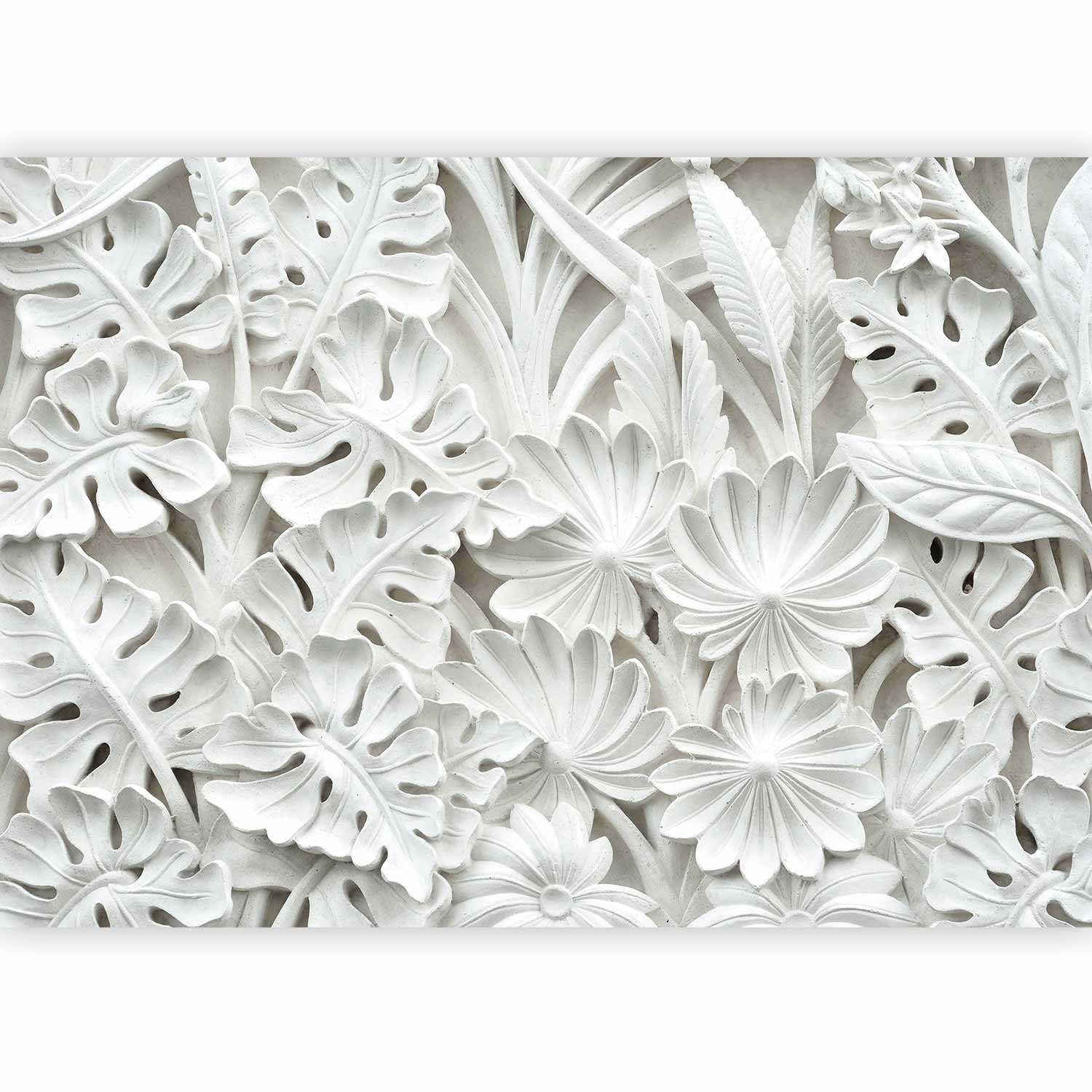 Alabaster Floral Stone Pattern Wall Mural
