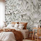 Alabaster Floral Stone Pattern Wall Mural