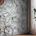 Alabaster Floral Stone Pattern Wall Mural
