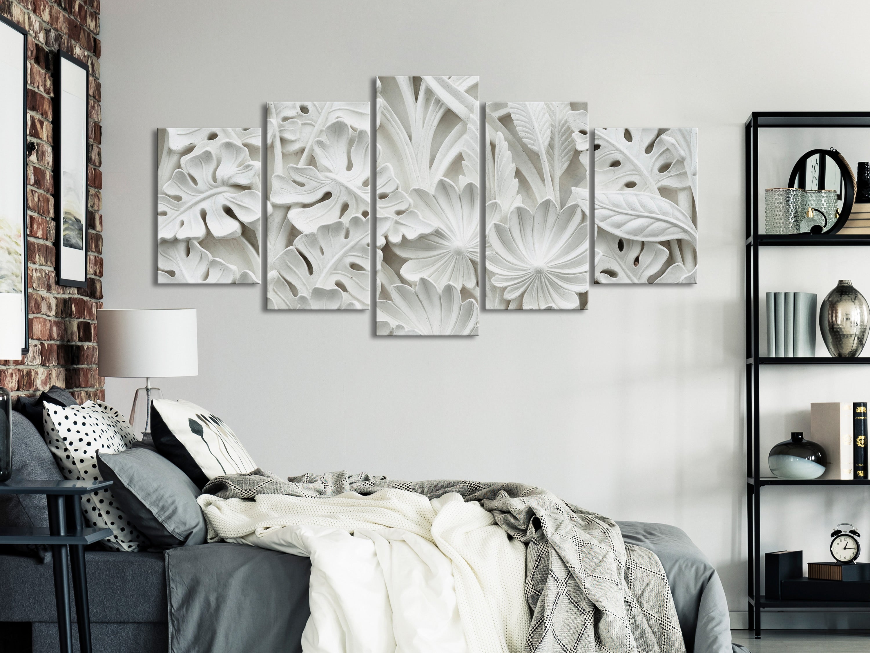 Canvas Print Alabaster Garden 5-Part Wide