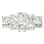 Alabaster Floral Texture Canvas Print (5 Parts) Wide