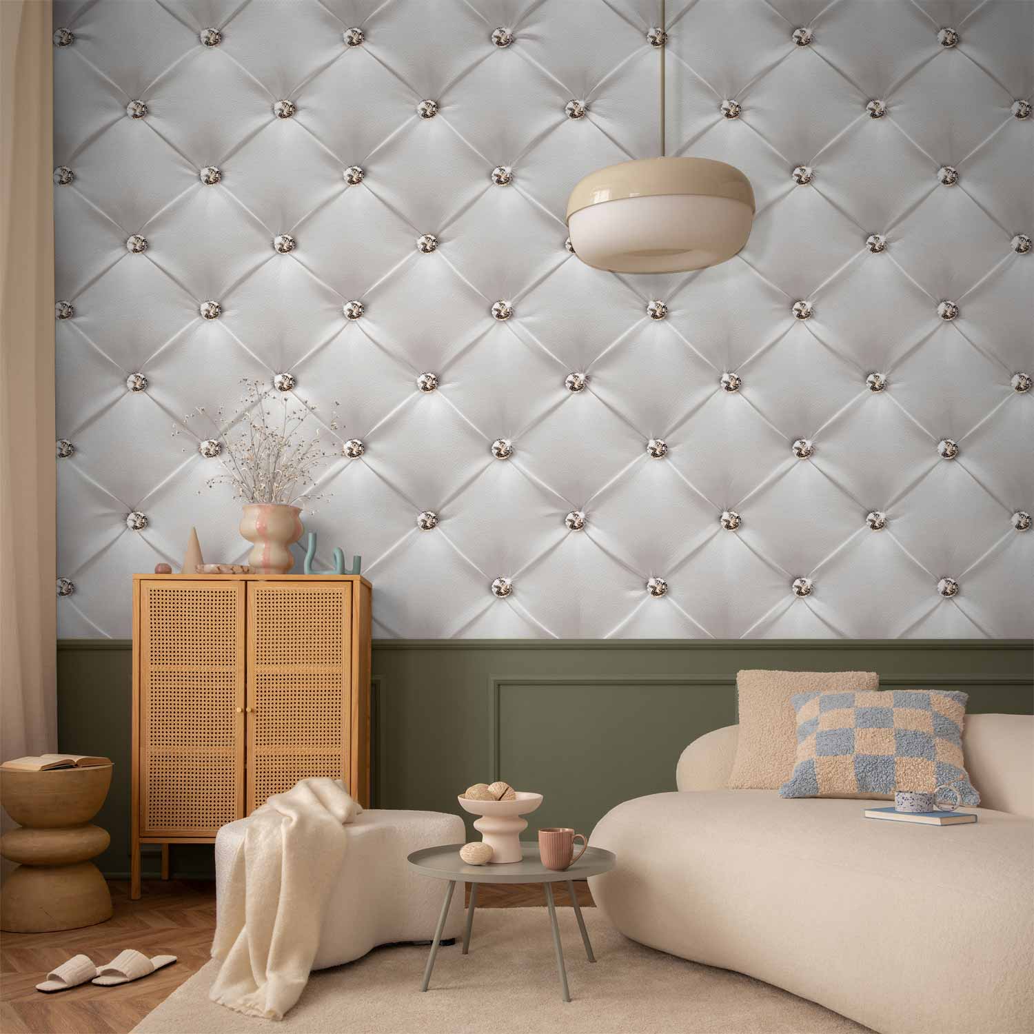 White Diamond Texture Wall Mural