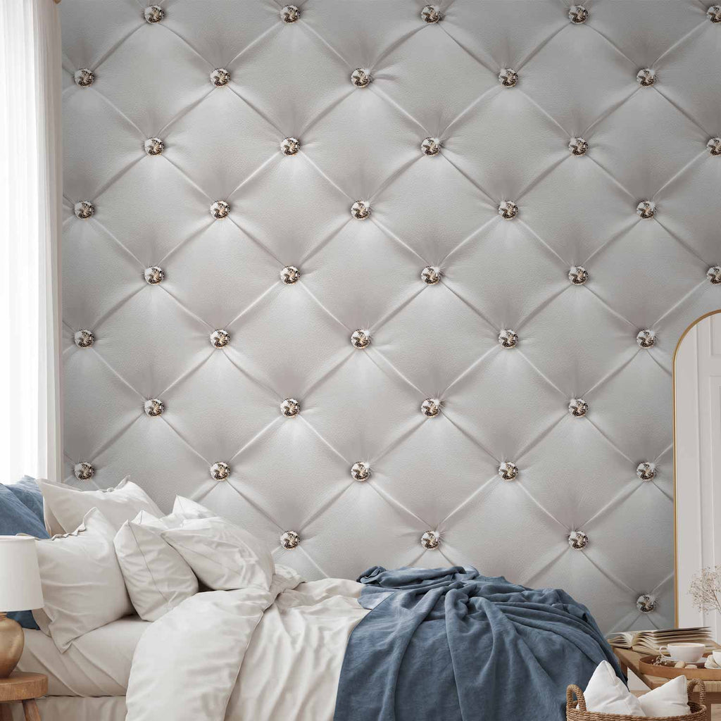 White Diamond Texture Wall Mural