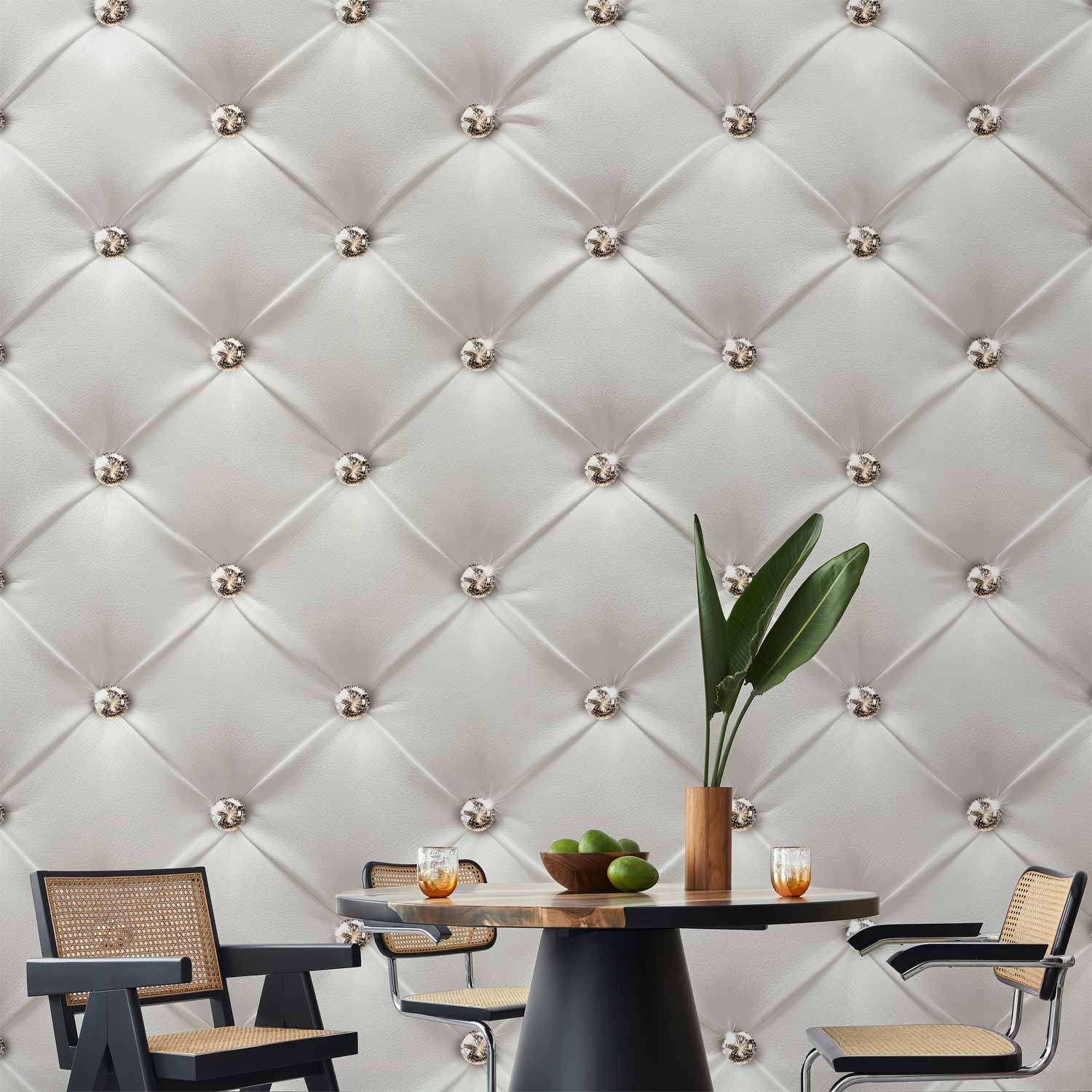 White Diamond Texture Wall Mural