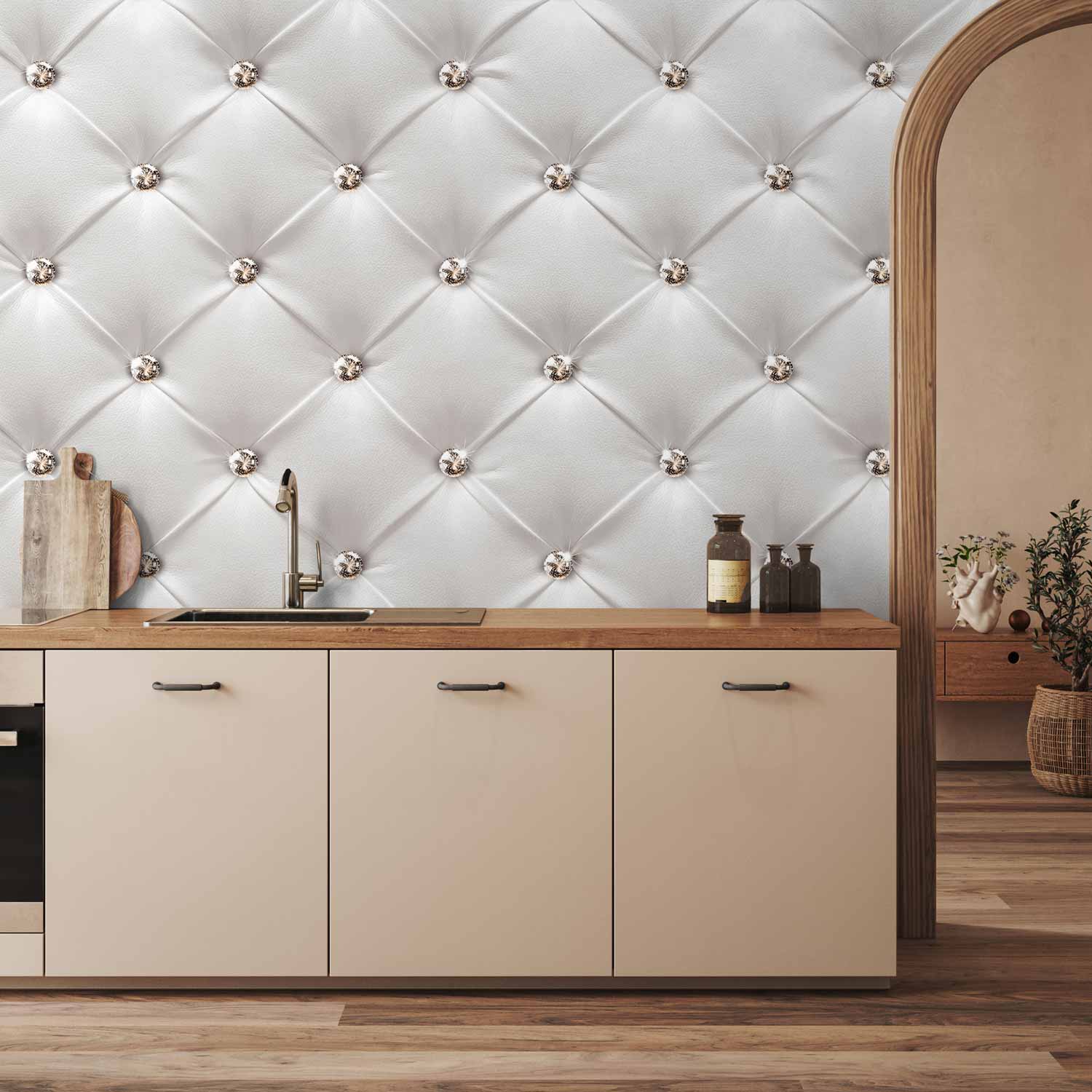 White Diamond Texture Wall Mural