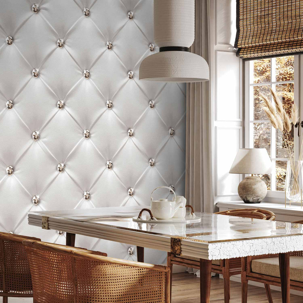 White Diamond Texture Wall Mural