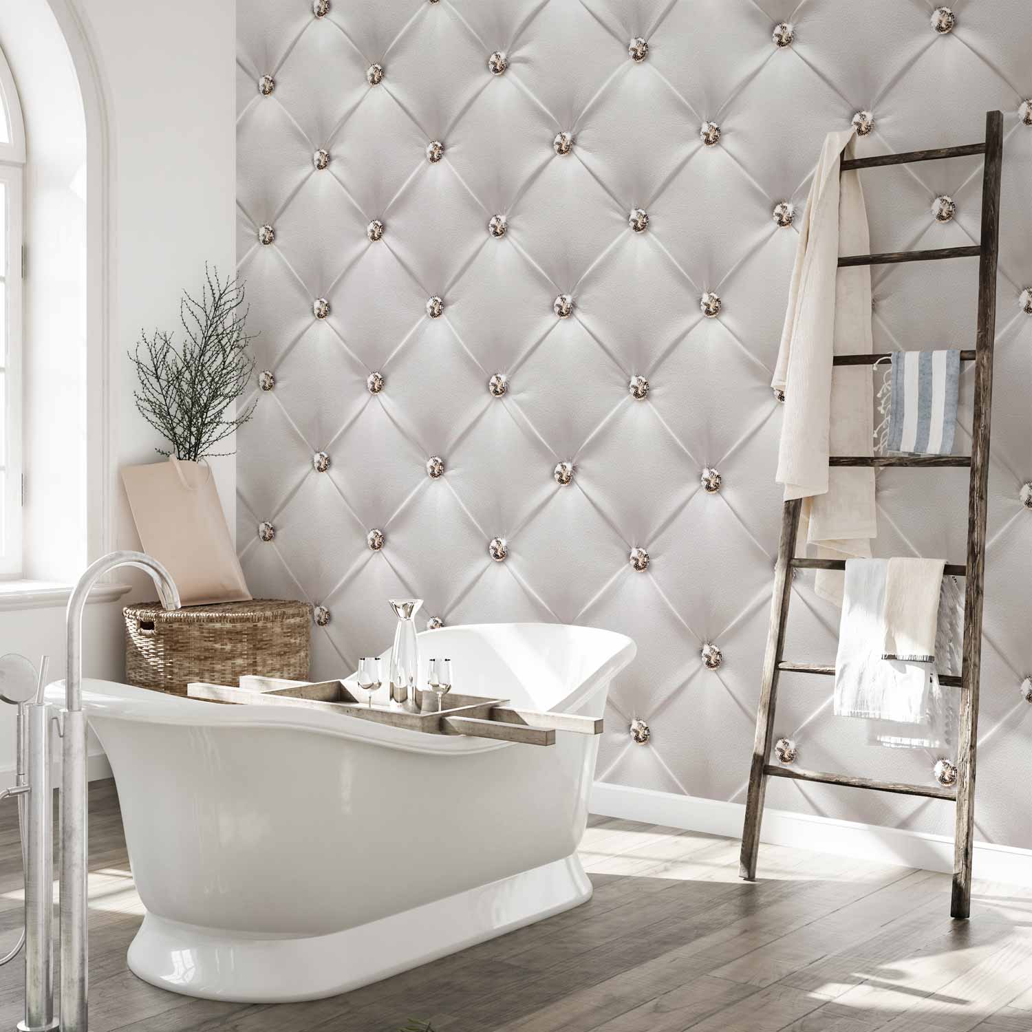 White Diamond Texture Wall Mural