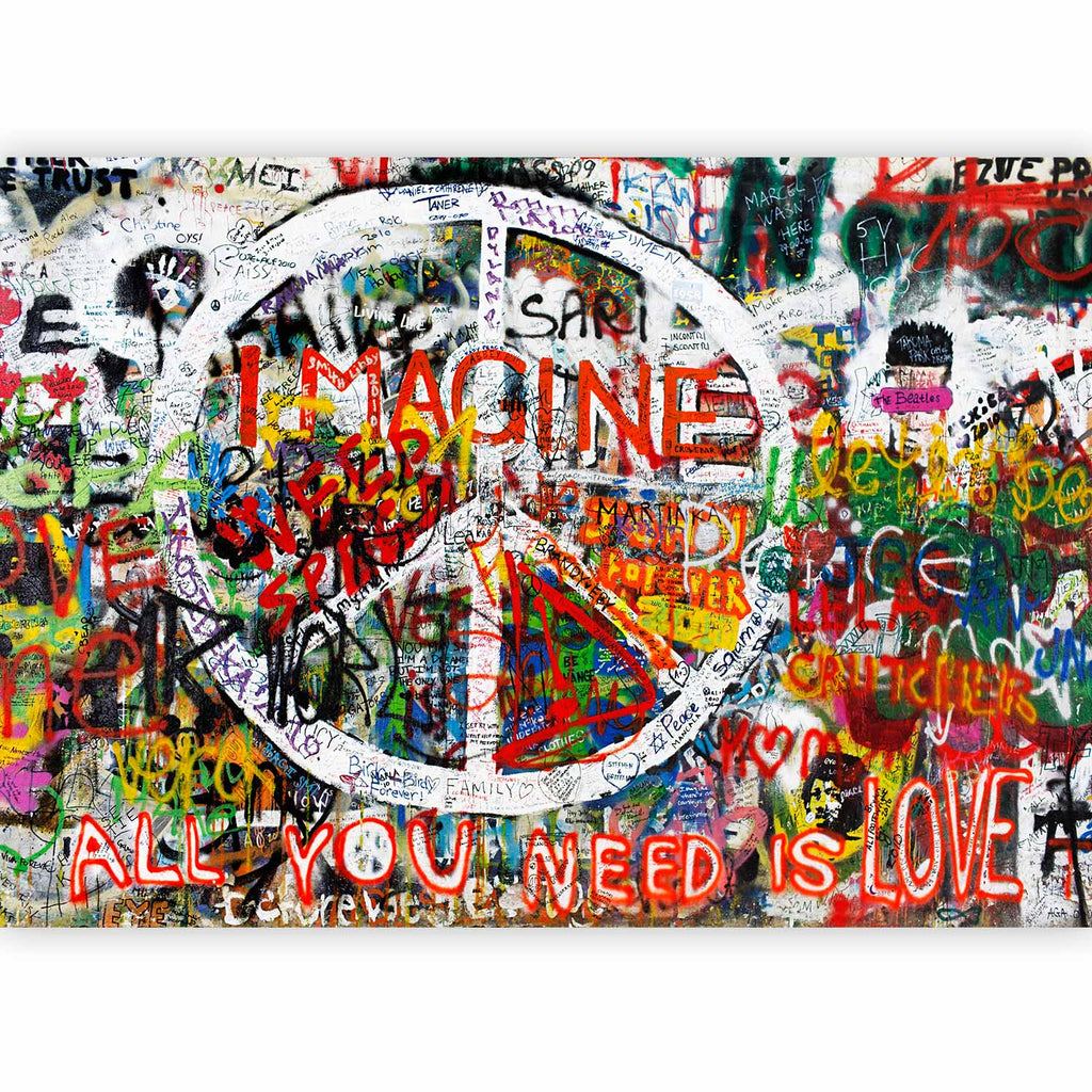 Hippie Graffiti Urban Wall Mural