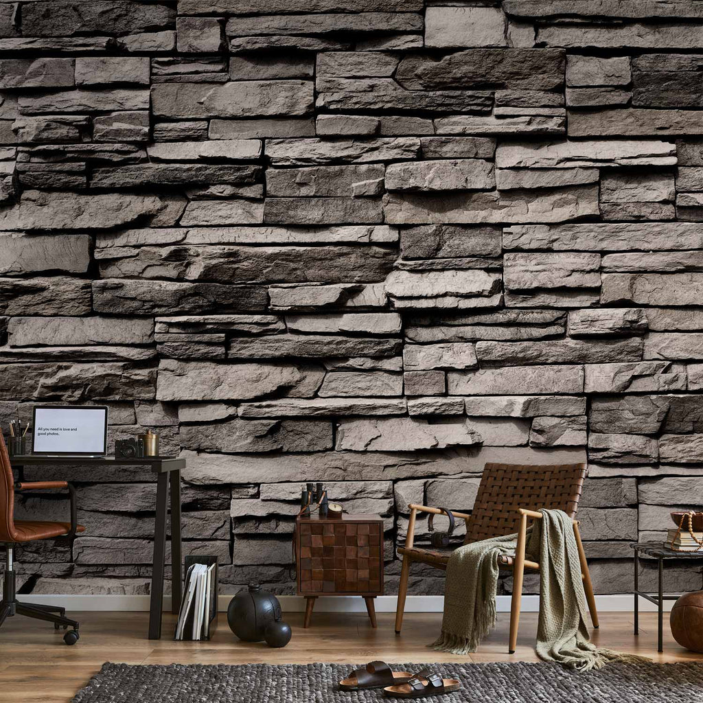 Granite Stone Texture Grey Wall Mural