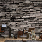 Granite Stone Texture Grey Wall Mural