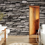 Granite Stone Texture Grey Wall Mural