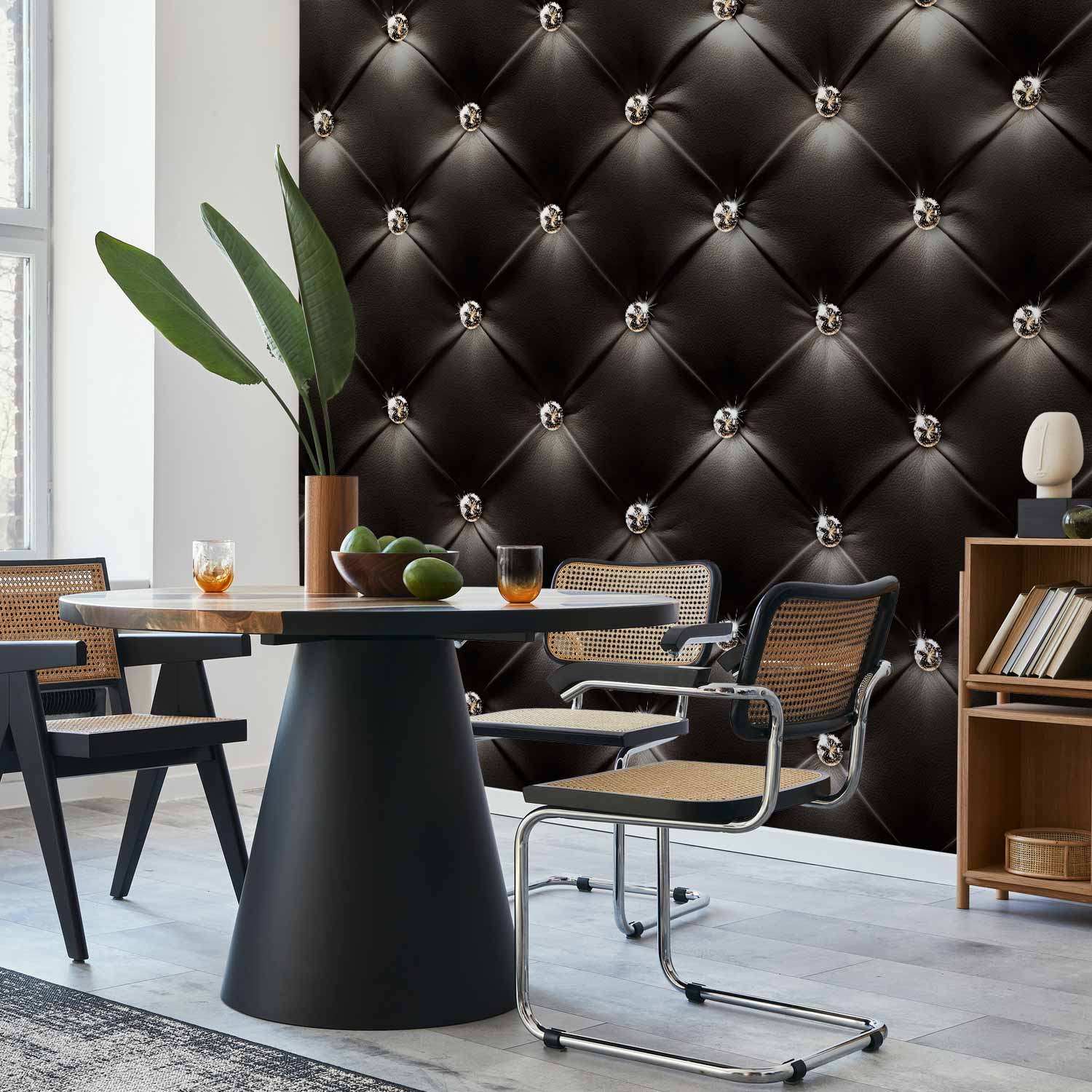 Black Diamond Texture Pattern Wall Mural