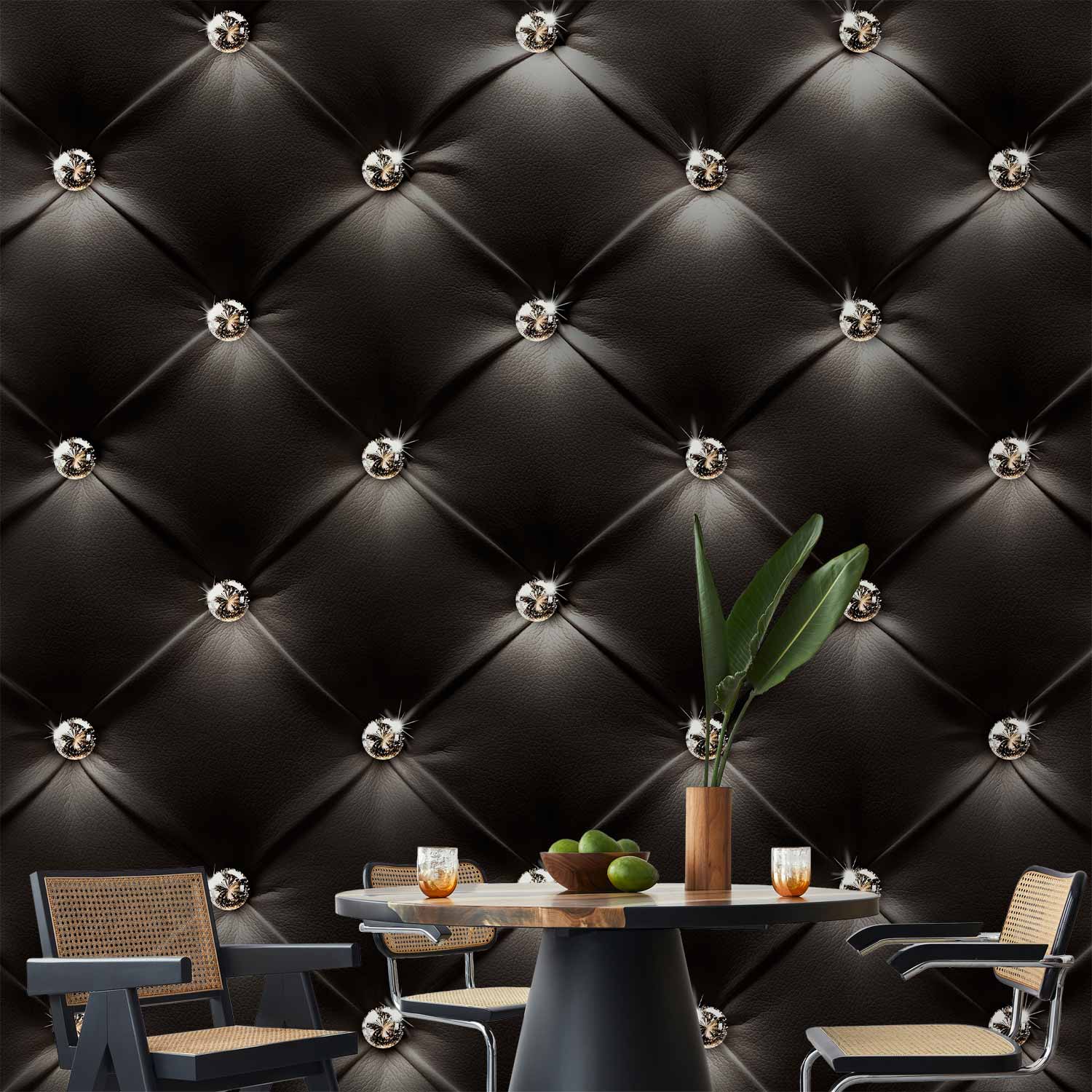 Black Diamond Texture Pattern Wall Mural