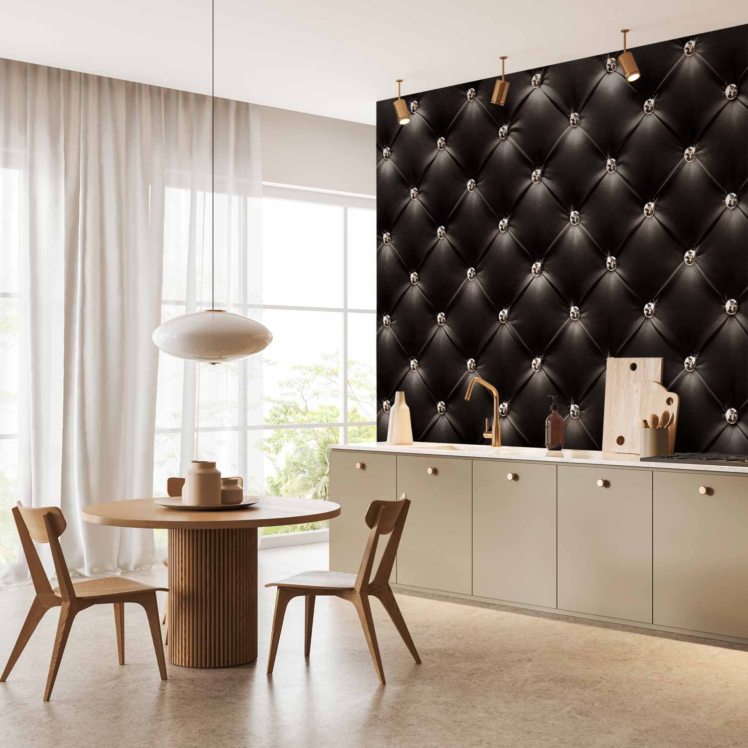 Black Diamond Texture Pattern Wall Mural