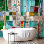 Sapphire Stained Glass Mosaic Wall Mural